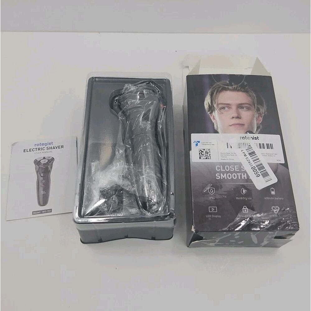 Rategist Electric Shaver 3-In-1 Rechargeable Razor With Nose & Hair Trimmer Atta
